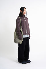 Jersey high-neck zip-up