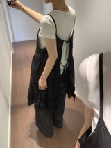 バックレスラッフルワンピース (3color)