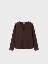 ワッフル ヘンリーネック ルーズ ロングスリーブ(4color)