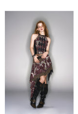 2025 Spring/Summer New Leopard Print Lace Splicing Multi-layer Irregular Hem Half Skirt
