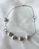 [MADE]ストライプボールネックレス(silver)