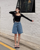 ナフェンデニムショートパンツ
