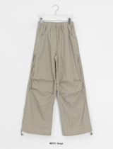 Soluna Parachute String Shirring Wide Banding Pants