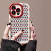 チェックラブプレミアムパフスマホケース for iPhone 15
