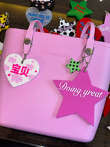 Piggy Baby Heart Shape Bag Charm