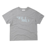 EEERRR Distorted ロゴオーバークロップフィットTシャツ (メランジ)