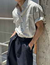 [S/S] マルチストライプハーフシャツ(2color)