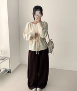 Angel Wing Star Pocket Embroidery Wide Banding Pants