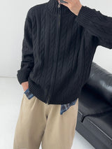 [MADE] Two-Way Wool Cable Knit Zip-Up (7C)