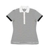 ストライプピケリブTシャツ(BLACK)
