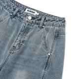 CURVE LINE WIDE-FIT DENIM PANTS [BLUE]