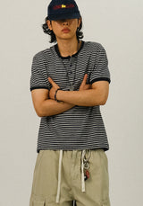 TE Stripe Henry Neck Ringer 1/2 T