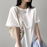 Rose Basic Plain Short-Sleeved T-shirt