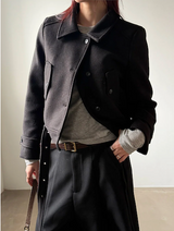 High neck short coat(2color)