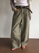 [SET]Mute Curved Pants + Belt
