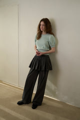 Slim button half knit_mint