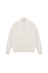 Cable Knit Half Zip Sweater