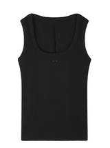 [mnem] Metal Logo Rib Tank (black)