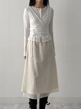 [Brushed Lining] Poe Wrap Bustier T-Shirt