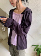 [unisex] ネヴェア ベーシック スラブ 2WAY フード ジップアップ