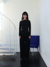 ONE-SHOULDER ELASTIC T (BLACK)