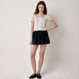 Lace Puff T-shirt (Grey)