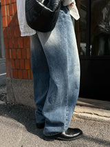 Fit balloon wide denim pants