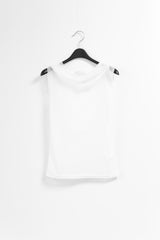 シースルーフードノースリーブトップス(3colors)