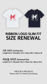 リボンロゴスリムフィットTシャツ