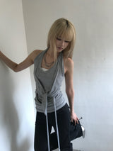 ラップホルターネックスリーブレス