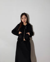 Pocket Fleece Hoodie Jacket [Black]