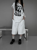 rivet flow bermuda pants (3color)