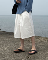 Rok Linen Pintuck Bermuda Pants