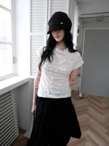 jacquard cowl neck t