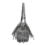 Belted Washing Leather Bag (Gray) F25QE990