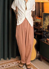 Vir Style ドラッグクロップピンクスラックス