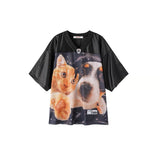 インストック | アイラブブラックドッグ＆キャットオーバーサイズTシャツ-ブラック