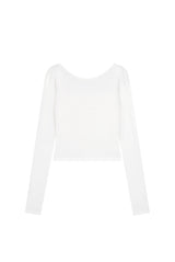 Sophie U-neck lace top, Ivory