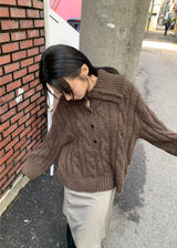  HIGHNECK BUTTON KNIT