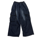 buckle cargo denim pants