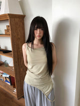 Mou Twisted Long Sleeveless Top