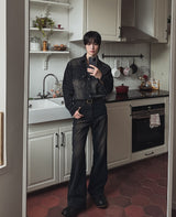 Fracture Bootcut Brushed Denim Pants