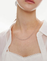 26SS★ Precise Silver (C) Double Rope Chain Necklace