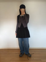 Shirring V-neck cardigan (4 colors)