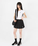 STITCH LINE CROP HALF T-SHIRT [4color]