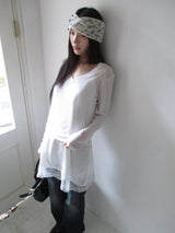 wool v neck sleeve t