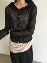 Sunny See-through Summer Hooded Cardigan (3c)