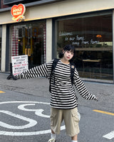 ストライプルースリネンTシャツ