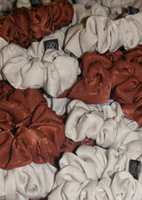 Satin Suede Scrunchie_Dark Orange