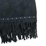 Arven Western Fringe Suede Metal Studded Mini Skirt (2 colors)